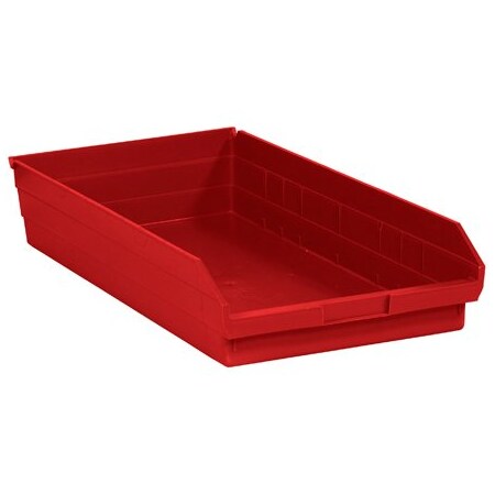 Bsc Preferred 23 5/8 x 11 1/8 x 4'' Red Plastic Shelf Bin Boxes, 6PK BUY00087601